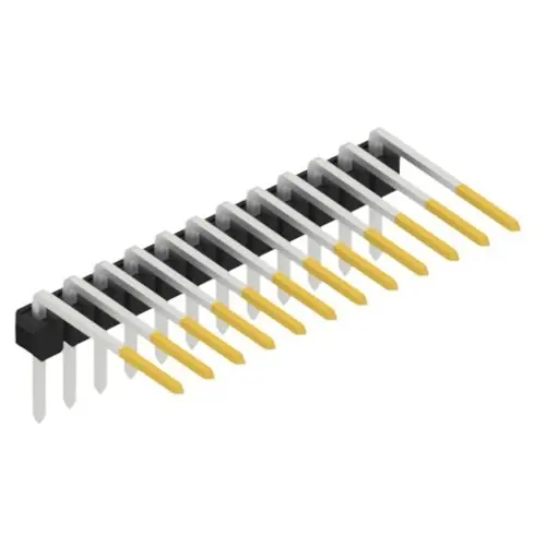 Stiftleiste, 12-polig, RM 2.54 mm, abgewinkelt, schwarz, SL313112S Zertifiziert