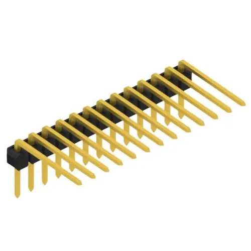 Abverkauf Stiftleiste, 13-polig, RM 2.54 mm, abgewinkelt, schwarz, 10056210