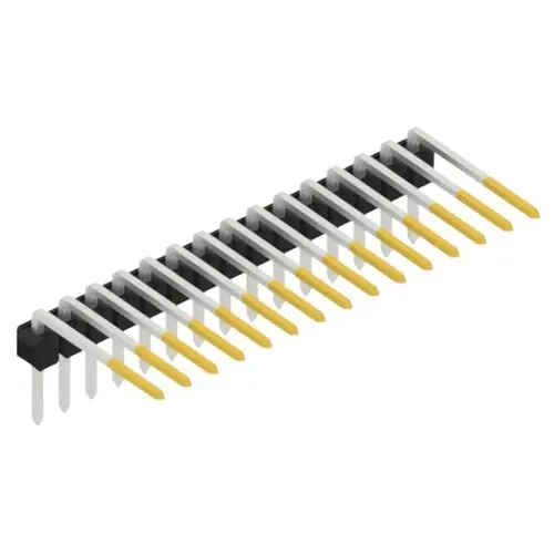 Stiftleiste, 15-polig, RM 2.54 mm, abgewinkelt, schwarz, 10056213 Schneller Versand