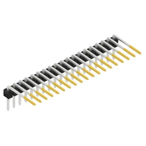 Stiftleiste, 19-polig, RM 2.54 mm, abgewinkelt, schwarz, SL313119S Neue Ware