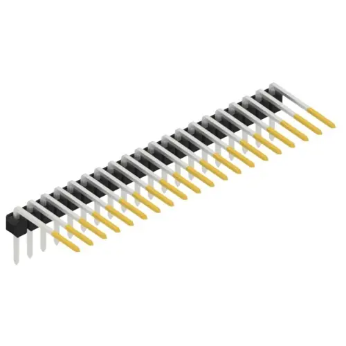 Top-Seller Stiftleiste, 20-polig, RM 2.54 mm, abgewinkelt, schwarz, SL313120S