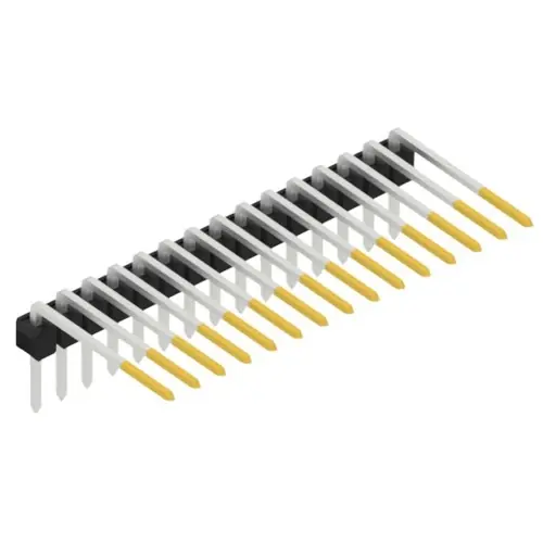 Markenware Stiftleiste, 15-polig, RM 2.54 mm, abgewinkelt, schwarz, 10056238