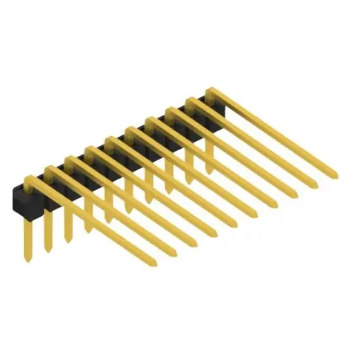 Stiftleiste, 10-polig, RM 2.54 mm, abgewinkelt, schwarz, 10138175 Echt