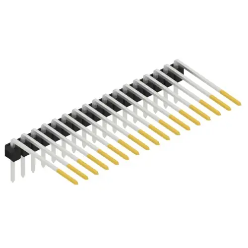 Stiftleiste, 17-polig, RM 2.54 mm, abgewinkelt, schwarz, SL318217S Neu Im Sortiment