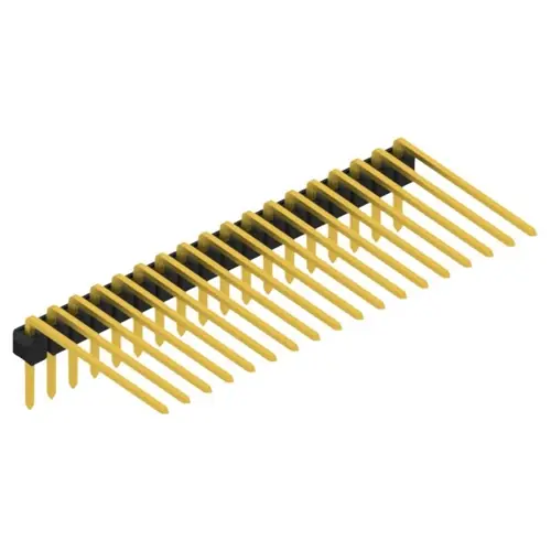 Neu Im Sortiment Stiftleiste, 18-polig, RM 2.54 mm, abgewinkelt, schwarz, SL318218G