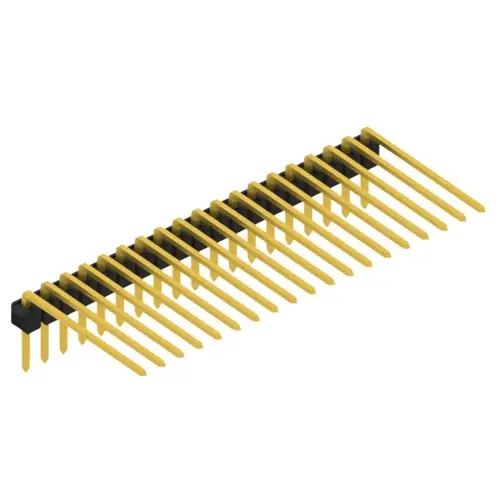 Stiftleiste, 19-polig, RM 2.54 mm, abgewinkelt, schwarz, 10136154 Neu