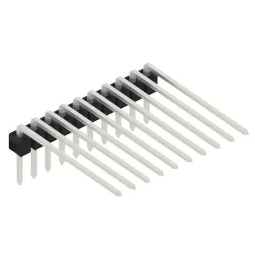 Stiftleiste, 10-polig, RM 2.54 mm, abgewinkelt, schwarz, 10132811 Neue Ware