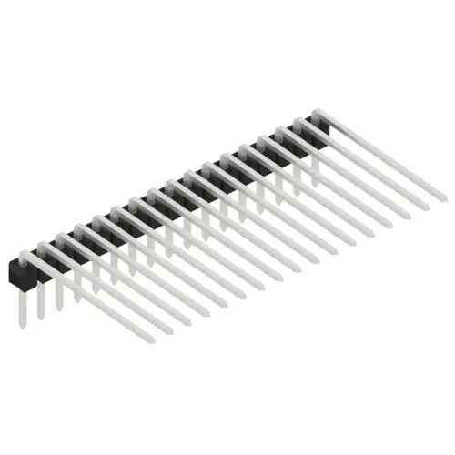 Zertifiziert Stiftleiste, 17-polig, RM 2.54 mm, abgewinkelt, schwarz, SL320717Z