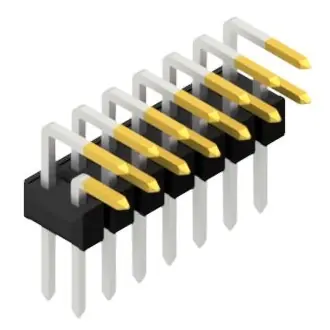 Neue Ware Stiftleiste, 14-polig, RM 2.54 mm, abgewinkelt, schwarz, 10056289