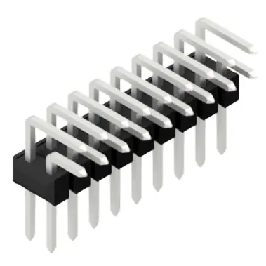 Stiftleiste, 18-polig, RM 2.54 mm, abgewinkelt, schwarz, 10056296 Preiswert