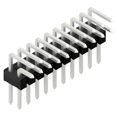 Stiftleiste, 20-polig, RM 2.54 mm, abgewinkelt, schwarz, 10056300 Top-Preis