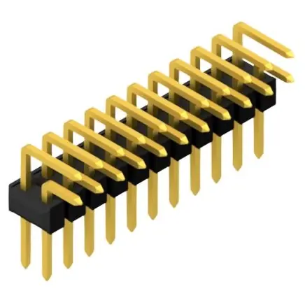Stiftleiste, 22-polig, RM 2.54 mm, abgewinkelt, schwarz, 10056301 Markenware