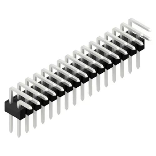 Schneller Versand Stiftleiste, 32-polig, RM 2.54 mm, abgewinkelt, schwarz, 10056316