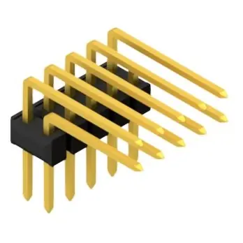 Stiftleiste, 10-polig, RM 2.54 mm, abgewinkelt, schwarz, 10056368 Gratis Versand