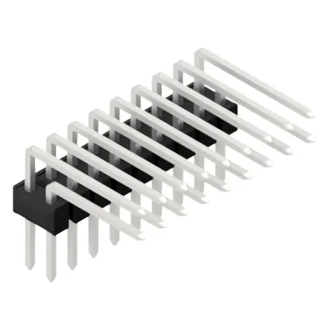 Stiftleiste, 18-polig, RM 2.54 mm, abgewinkelt, schwarz, 10056377 Geprüft