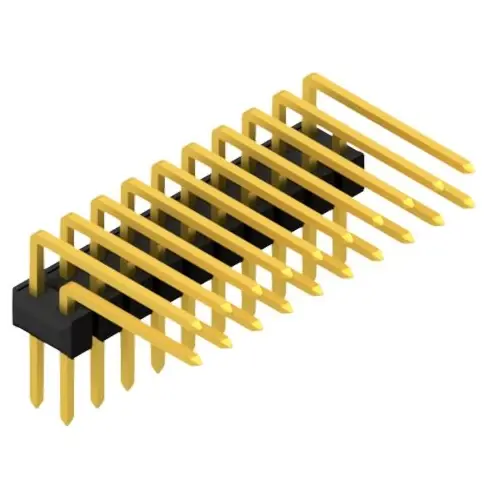 Billig Stiftleiste, 20-polig, RM 2.54 mm, abgewinkelt, schwarz, 10056378