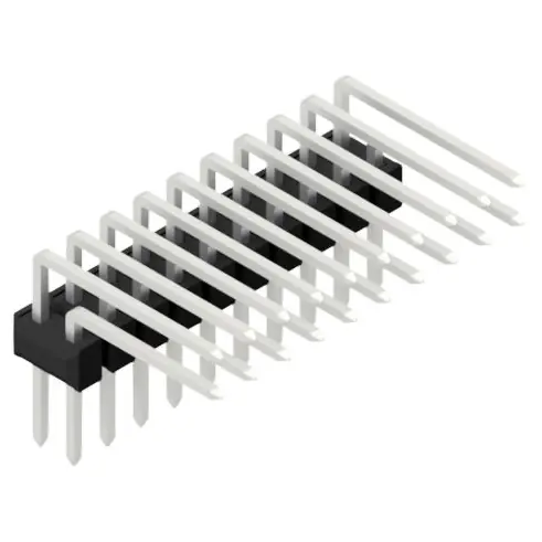 Stiftleiste, 20-polig, RM 2.54 mm, abgewinkelt, schwarz, 10056379 Zertifiziert