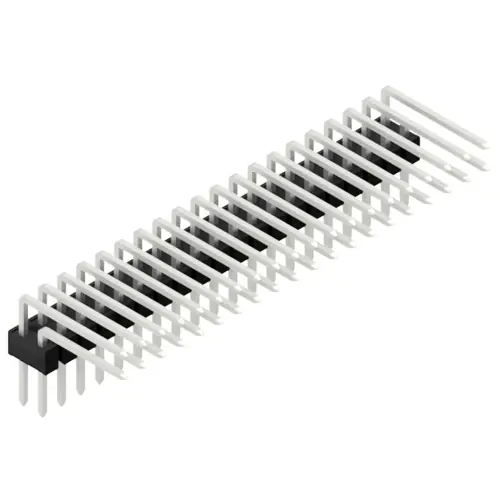 Stiftleiste, 40-polig, RM 2.54 mm, abgewinkelt, schwarz, 10056393 Echt