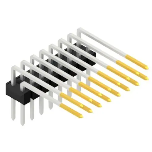 Stiftleiste, 16-polig, RM 2.54 mm, abgewinkelt, schwarz, SL415216S Markenware