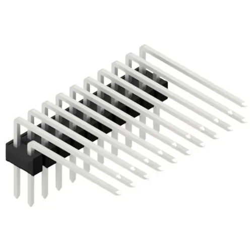 Schnäppchen Stiftleiste, 20-polig, RM 2.54 mm, abgewinkelt, schwarz, 10056418