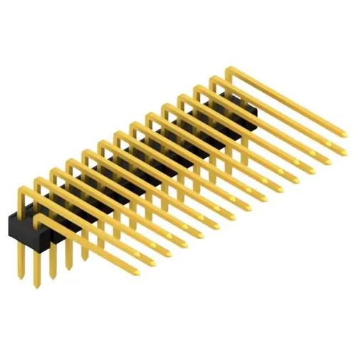 Stiftleiste, 28-polig, RM 2.54 mm, abgewinkelt, schwarz, SL415228G Neu