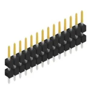 Geprüft Stiftleiste, 14-polig, RM 2.54 mm, gerade, schwarz, 10056463