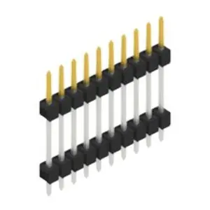 Markenprodukt Stiftleiste, 10-polig, RM 2.54 mm, gerade, schwarz, 10056615