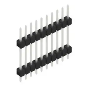 Stiftleiste, 10-polig, RM 2.54 mm, gerade, schwarz, 10056667 Neu