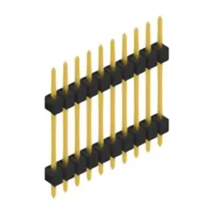 Stiftleiste, 10-polig, RM 2.54 mm, gerade, schwarz, 10056711 Billig
