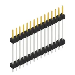 Kostenfreie Lieferung Stiftleiste, 15-polig, RM 2.54 mm, gerade, schwarz, SL519715S