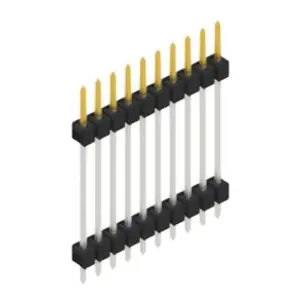 Stiftleiste, 10-polig, RM 2.54 mm, gerade, schwarz, SL522310S Zertifiziert