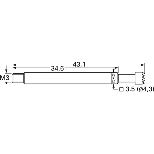 Hochstrom-Federkontakt mit Tastkop, Flachkopf, Ø 4 mm, Hub 5.5 mm, RM 5 mm, L 38.5 mm, 1075/G-FX-3.0NE-AU-4.0 C Top-Seller