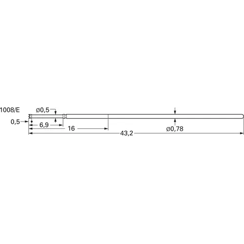 Zertifiziert ICT-Federkontakt mit Tastkopf, Waffel, Ø 0.9 mm, Hub 6.4 mm, RM 1.27 mm, L 4.32 mm, 1008/E-C-1.5N-AU-0.9 C