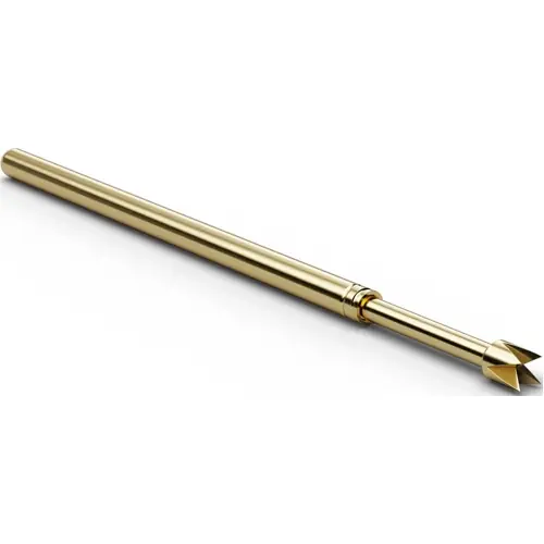 Ausverkauf Standard-Prüfstift mit Tastkopf, Vierfach-Krone, Ø 1.5 mm, Hub 6.4 mm, RM 2.54 mm, L 33.3 mm, F10014B150G200