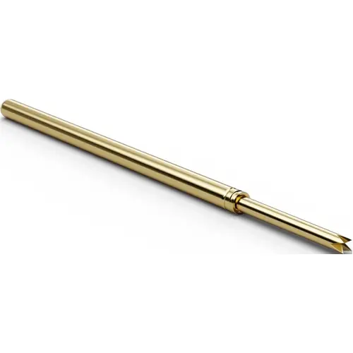 Standard-Prüfstift mit Tastkopf, Vierfach-Krone, Ø 0.9 mm, Hub 6.4 mm, RM 2.54 mm, L 33.3 mm, F10021S090L300 Sonderaktion