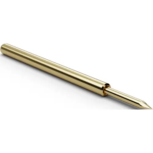 Beliebt Standard-Prüfstift mit Tastkopf, Waffel, Ø 0.76 mm, Hub 4.4 mm, RM 2.54 mm, L 24.7 mm, F56218B076G150