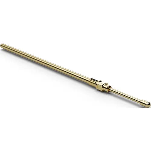 Billig Schraub-Prüfstift, Rundkopf, Ø 0.64 mm, Hub 5 mm, RM 1.27 mm, L 28.9 mm, F73012B064G110