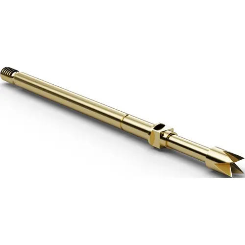 Expressversand Schraub-Prüfstift, Außensechskant, Ø 2 mm, Hub 5 mm, RM 2.54 mm, L 35.7 mm, F73214S200L150