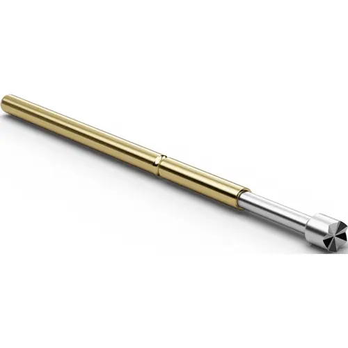 Markenware Standard-Prüfstift mit Tastkopf, Innensechskant, Ø 0.9 mm, Hub 2.54 mm, RM 1.27 mm, L 16.5 mm, F11109S090N085