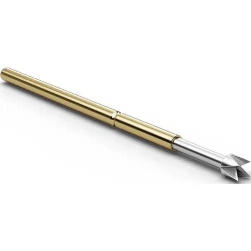 Günstig Standard-Prüfstift mit Tastkopf, Vierfach-Krone, Ø 0.9 mm, Hub 2.54 mm, RM 1.27 mm, L 16.5 mm, F11114S090N085