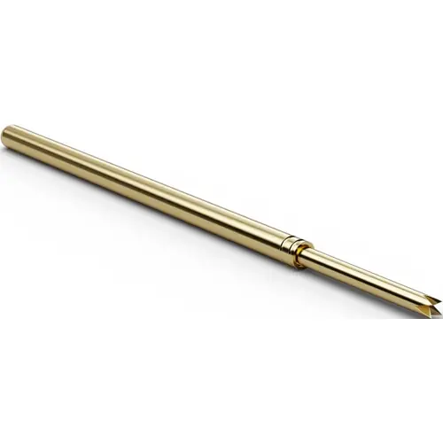 Standard-Prüfstift mit Tastkopf, Vierfach-Krone, Ø 0.9 mm, Hub 6.4 mm, RM 2.54 mm, L 33.3 mm, F10021S090L200 Neue Ware