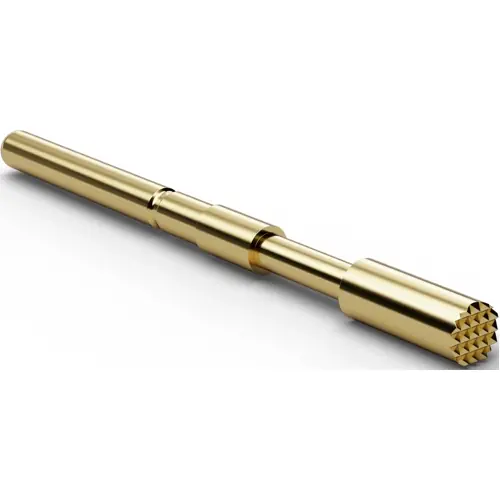 Langhub-Prüfstift mit Tastkopf, Waffel, Ø 3.5 mm, Hub 8 mm, RM 3.5 mm, L 38 mm, F78506B350G300L Echt