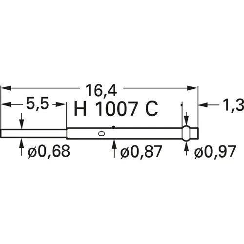 Hülse für Prüfstifte, Crimpanschluss H1007C, H 1007 C Neuheit