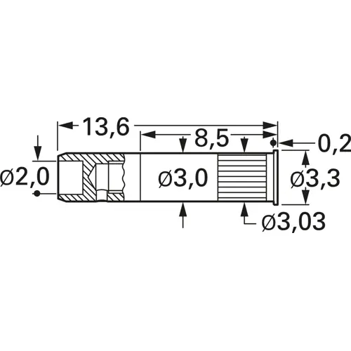 Sichere Zahlung Hülse für Prüfstifte, mit Gewinde H 5110/GR