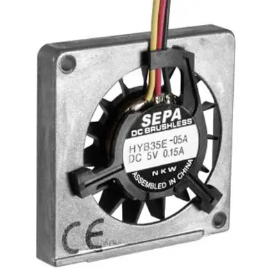 DC-Radiallüfter, 5 V, 35 x 35 x 7 mm, 1.5 m³/h, 28 dB, Kugellager, SEPA HYB35E05 Nur Heute