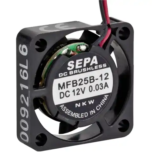 DC-Axiallüfter, 12 V, 25 x 25 x 6 mm, 1.38 m³/h, 17 dB, Kugellager, SEPA MFB25B12 Kostenloser Versand