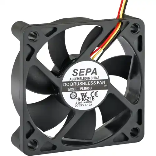 Neuheit DC-Axiallüfter, 12 V, 60 x 60 x 15 mm, 28 m³/h, 28 dB, Kugellager, SEPA PLB60B12FSE33A