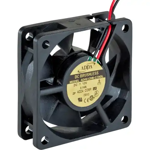 DC-Axiallüfter, 12 V, 60 x 60 x 20 mm, 29 m³/h, 31 dB, Kugellager, ADDA AD0612HB-C70GL Neuheit