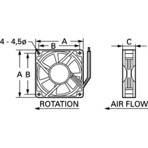 AC-Axiallüfter, 240 V, 80 x 80 x 25 mm, 28.8 m³/h, 30 dB, Kugellager, TRACO POWER A08 T30 HWB Schnäppchen