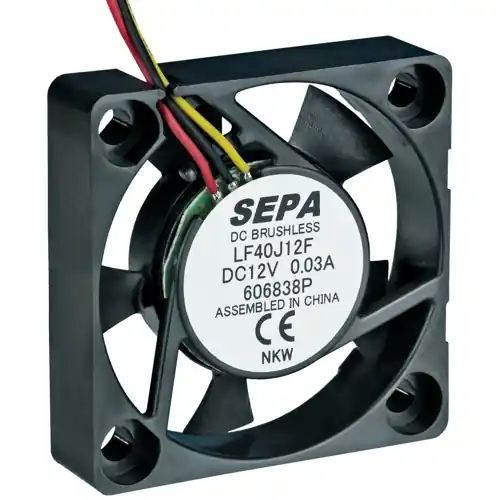 DC-Axiallüfter, 12 V, 40 x 40 x 10 mm, 8.3 m³/h, 20 dB, Gleitlager, SEPA LF40J12SE22 Kracherpreis